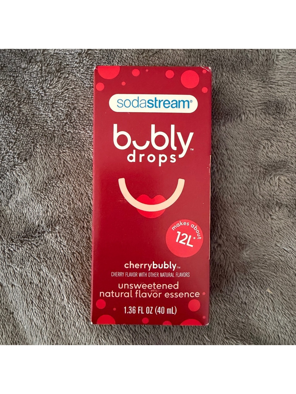 SodaStream Bubly Drops Cherry Flavor Unsweetened Natural Flavor Essence 1.36 FL.